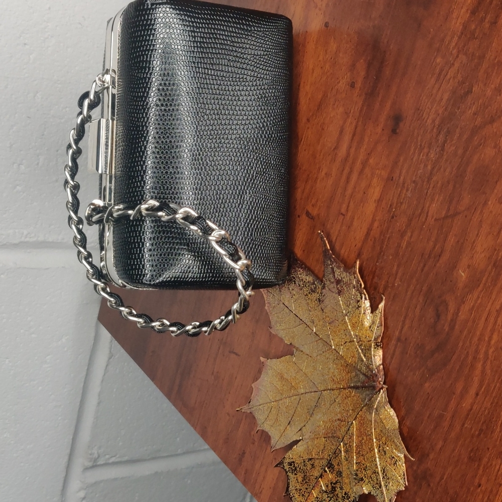Vintage Small Hard Shell Lock Clutch Purse